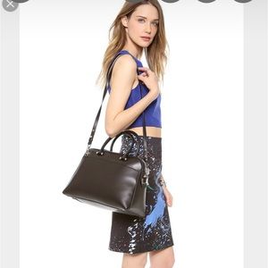 New Milly Blake Med leather satchel with strap. Similar to the Row India 12.
